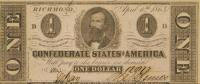 p57b from Confederate States of America: 1 Dollar from 1863